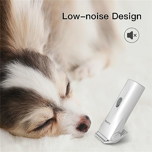 Prowerful Home Professional Dog Grooming Kit Clipper Low Noise USB Rechargeable Gifts for Dog Cat White,TS006 - color: Ts006-white