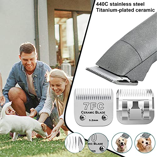 7FC Blades Dog Grooming Clipper Blade Compatible with Andis | Grooming Blades for Oster A5/Wahl KM Series, Ceramic Blade, Stainless Steel Blade - color: 1pc 7fc:1/8''(3.2mm)