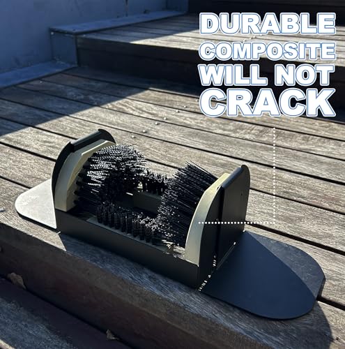 Portable Boot Scrubber with Fold-Out Footboards | No Mounting Required Heavy-Duty Mud Scraper for Work Boots & Outdoor Shoes - color: Boot Scraper With Footboard