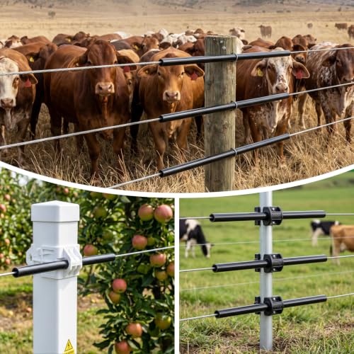 30 PCS Electric Fence Insulator Tubing, Fits 12-1/2 Gauge Wire, Cut-to-Size PE Insulation Tube for Corner Post and Fence End, Simple to Install