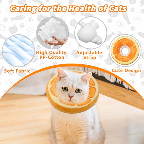 Soft Cat Cone Collar, Cute Cats Recovery Collar Suitable for Cats | Cat cone for Small, Medium, Large cat,Elizabethan Neck Collar for Cats After Surgery (Orange, Small) - color: Orange, size: Small