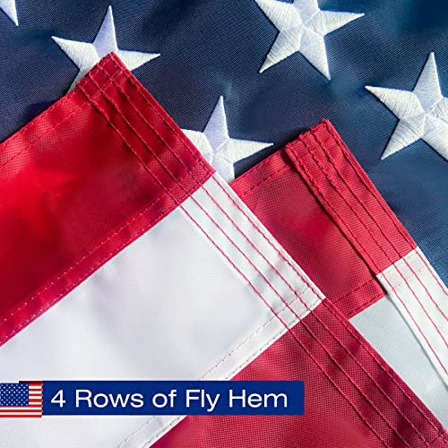 American Flag 2.5X4 FT Pole Sleeve Banner Style Embroidered Stars, Sewn Stripes, Heavy Duty Durable Polyester USA US Flag Outdoor Indoor Flags (Pole NOT Included) - size: 2.5x4 Ft Pole Sleeve