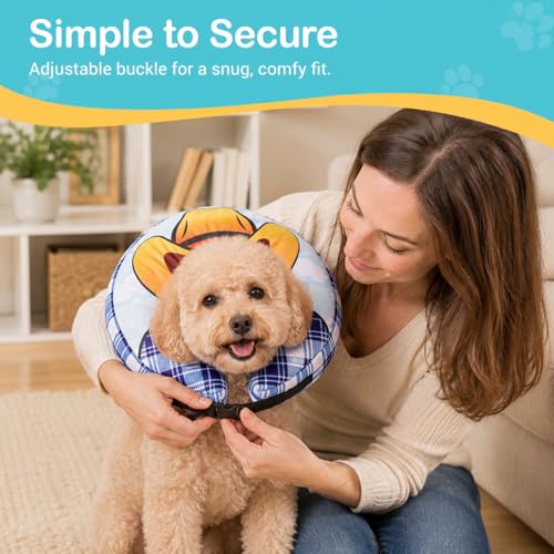 Avont Inflatable Cowboy Dog Cone Collar, Soft Recovery E-Collar | XL: Neck 18.0-21.6", Width 5.9". Soft inflatable donut, washable cover, stops licking & scratching - size: XL(Neck 18"-21.6")