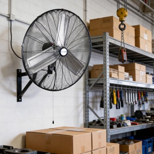 BILT HARD 9500 CFM 30 in. High Velocity Industrial Wall Fan, 3-Speed Wall Mount Oscillating Fan, Heavy Duty Air Circulator for Garage, Commercial, Warehouse, Factory, Workshops and Jobsites, 2 Pack - size: 30 in.