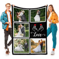 Personalized Couple Gifts for Boyfriends Girlfriends, Custom Blankets with Photos, Personalized Blanket with Photos & Text, Personalized Photo Blankets, Personalized Gifts for Valentines, Anniversary - color: 5 Photo-3