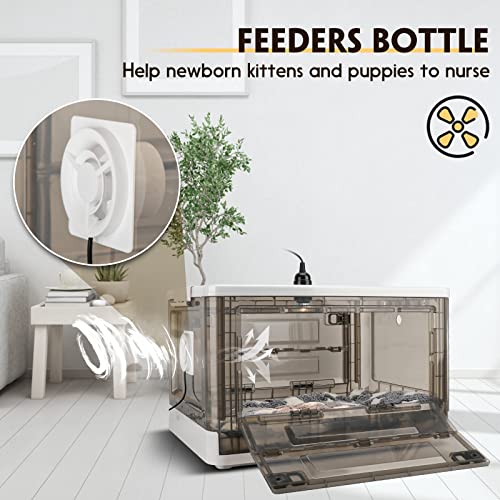 Puppy Incubator with Heating - Puppy Incubator,Fan Ventilation Circulation Design,Kitten Incubator,Incubator for Puppies with Puppy Bed Mat (55L)