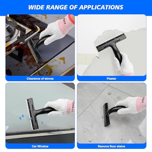 EHDIS Adjustable Razor Blade Scraper, 15''-58'' Long Handle 6" Blade Scraper Tool with 20 Double-Edge Blades for Cleaning Paint, Caulk, Adhesive,Painting Stripping Tools, Tile, Floors, Walls