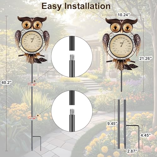 Outdoor Thermometer Thermometer for House Indoor Outdoor Thermometer Outdoor Thermometers for Patio Room Thermometer Owl