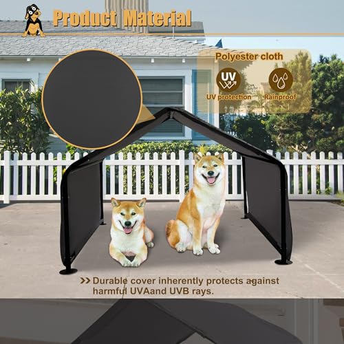 Outdoor Pet Shade Dog Shade Shelter, Versatile Pet Canopy Tent Pet Awning for Dogs, Cats, Small Animals and Livestock, 4'x4'x3' Waterproof, Sun Protection, Grey