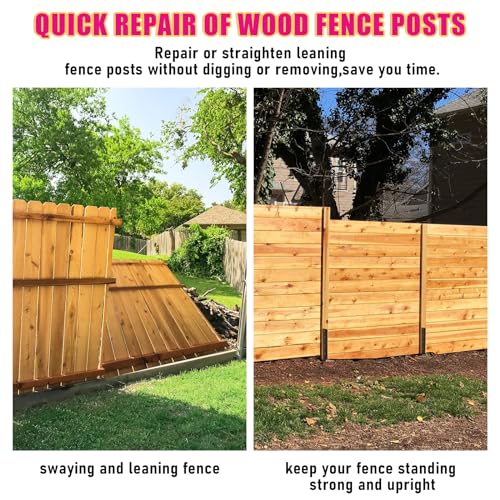 Fence Post Repair 3pcs,H-Shaped Double Ground Spike for Tilted Wood Post | Heavy Duty Steel Repair Stakes,Wooden Fences Post Support for Repairing Damaged Fence Gate Posts Sign Posts or Mailbox - size: 3PCS