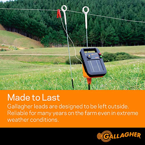 Gallagher Fence Charger Leadset | Energizer Output Lead Set | Electric Fence Energizer Accessory with Red & Green Alligator Clips | Connect to Energizers, Power Supplies & Earthing Systems | 70"