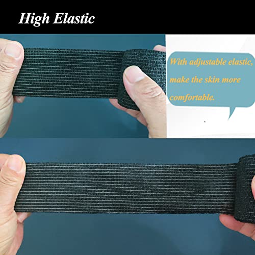 Self Adhesive Bandage Wrap,2" Black Cohesive Bandages Vet Wrap Sports Tape | CIYAGPOOU 8 Pack Elastic Breathable Athletic Wrap Bulk for First Aid Supplies, Wrist Sprains Protection - color: Black Self Adhesive Bandage Wrap