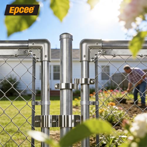 2 Pack 2-3/8" x 1-3/8" Chain Link Fence Gate Hinge, 304 Stainless Steel Heavy Duty Male Female Post Hinges with Bolts and Nuts - color: 2-3/8", size: 1-3/8"