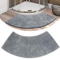 Grey Shag Curved Bath Rug,Curved Shower Mat,Non Slip Microfiber Soft Absorbent Fanned Bath Mat Machine Washable for Quadrant Shower Stall (40''x18'') - color: 40''x18''