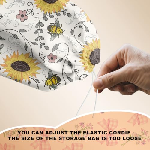 Cute Bee Plastic Bag Holder, Wall Mount Grocery Bag Holder for Plastic Bags | Vintage Rustic Sunflower Large Reusable Grocery Bags Storage Dispenser for Home Kitchen Pantry, Sunflower Gifts for Women - color: Sunflower