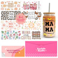 Kaciola 10 Sheets UV DTF Cup Wraps for 16 oz- Mama Theme UV DTF Stickers, 1 Sheet Mysterious Pattern Transfer, Rub on Transfers Stickers for 16 oz Libbey Glasses Crafting - style: Mama