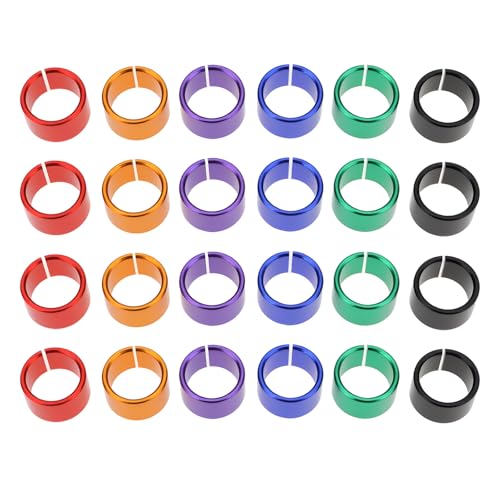 OTOTEC 24PCS Bird Leg Bands Aluminum 8mm Inner Diameter 9.5x9.5x6mm Compatible with Birds and Small Poultry