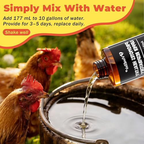 Respiratory Aid for Poultry - Chicken Supplement - Drinking Water Additive - Supports Respiratory Health in Roosters - Suitable for All Birds - 6 oz Dropper - Made in USA