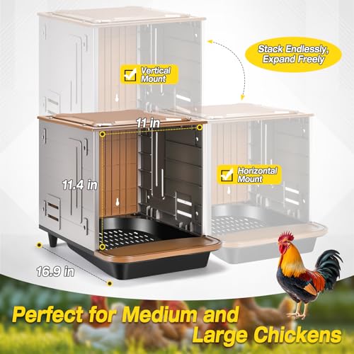 Chicken Nesting Box, 2 Compartment Nesting Boxes for Chickens, Large Chicken Laying Boxes for Egg Collection & Hen on Nest, Roll Away Nesting Boxes Chicken (Extra Large)
