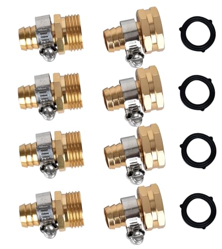 A30072C-Q Garden Hose Repair Connector with Clamps, Fit for 3/4" or 5/8" Garden Hose Fitting, 4 Set - style: Hose Repapir-4 set
