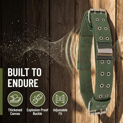 DOITOOL Thickened Canvas Livestock Collar 51.18 Inch Adjustable Neck Strap with Explosion-Proof Buckle for Cattle Calf Sheep Horse Farm Use