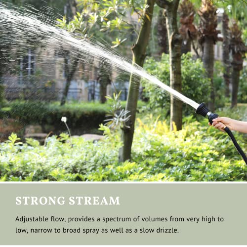 HOSUN Fire Hose Nozzle for Garden Hose, Heavy Duty Fireman Style Garden Hose Nozzles, Leak Proof & Adjustable Water Nozzle High Pressure, Best for Watering Plant & Lawn, Washing Car & Pet (Black) - color: Black