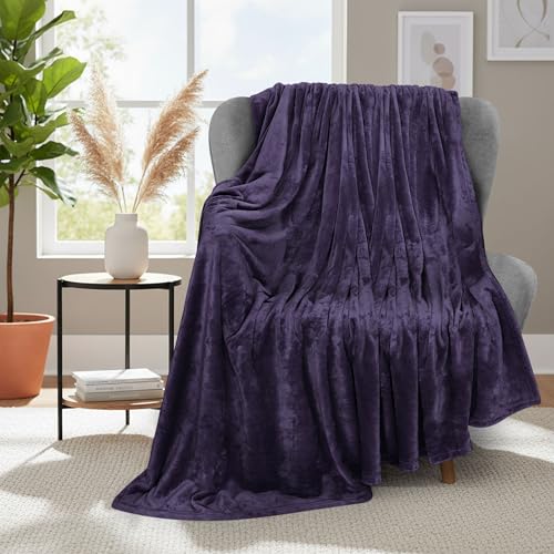 Utopia Bedding Ultra Soft Fleece Bed Blanket Throw Size Purple (50x60 Inch) | Microfiber Plush Warm Lightweight Breathable Cozy Blanket Anti-Static, All Season Use, Gift for Women and Men - color: Purple, size: Throw (50x60 Inch)