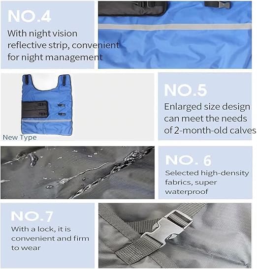 1PC Goat Blanket for Winter - Cold Weather Waterproof Windproof Goat Jacket | Blue Goat Blanket to Keep Goat Warm with Straps Thickened Belly Protection