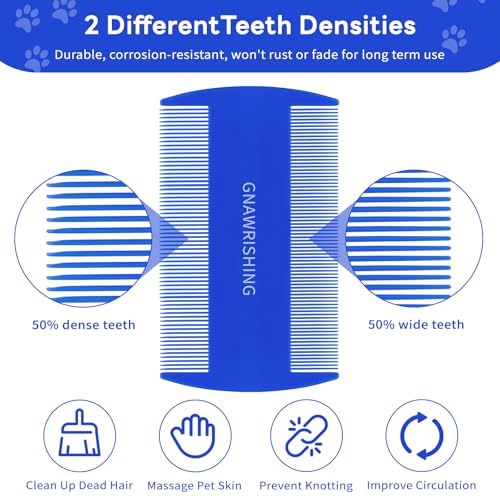 Flea Comb 4Pcs with High Strength Teeth Pet Tear Stain Remover Combs, Pet Dog Cat Grooming Comb Set Effective Float Hair Remover