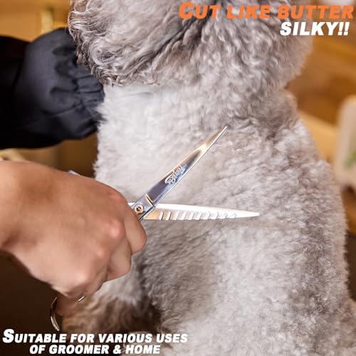High-end Professional Dog Grooming Scissors Pet Grooming Shears 7 Inches Extremely Very Sharp Made Of Stainless Steel Alloy By Hand For Dog Cat Groomer - color: 7inch Shears