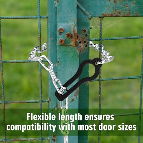 2 Pcs 43 Inch Universal Gate Chain Lock with Quick and Easy Chain Lock for Livestock Gate, Outdoor Fences, Pet Cages, Dog Horse Goat Cow Farm Fences Corral Supplies