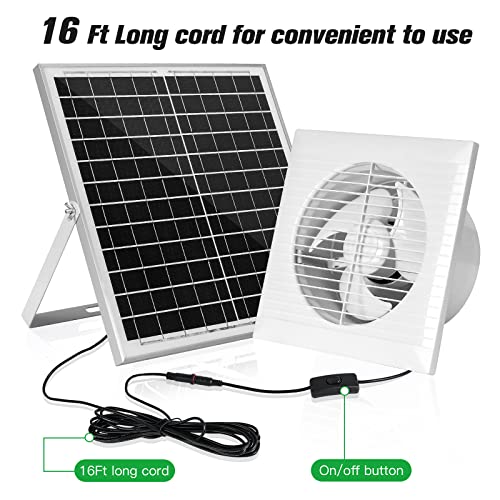 blessny 8" Solar Exhaust fan for Greenhouse, Chicken Coop, Shed & Pet House | 25W Solar Powered Ventilation Vent Fan for Outdoor Air Circulation - size: 8" Fan Kit