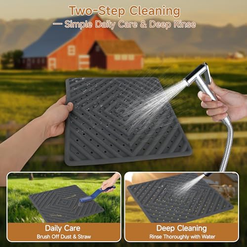 Skimzy Chicken Nesting Pads 4 Pack, Washable Silicone Nest Box Liners, Non Slip Egg Laying Mats, Easy to Clean Coop Pads, Trim to Fit 12x12 Inch for Hens, Ducks & Backyard Chickens