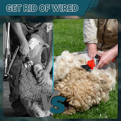 Cordless Electric Sheep Shears, Professional Heavy Duty Shearing Clippers 550W Brushless Motor 2800RPM Animal Grooming Clippers Farm Livestock Haircut Trimmer for Ma-kita 18-21V Batteries (Tool Only)