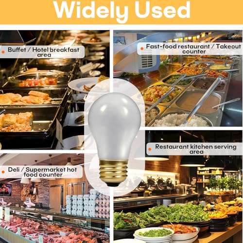 12-Pack 40W Heat Lamp Bulb, Shatterproof, Compatible With Hatco 02.30.265 | 120V/130V Power, Steady Heat Output, Even Coverage, for Buffet Food Warming or Heat Lamp Fixture