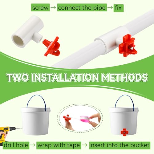 Enhon 12 Pack Chicken Water Nipples, DIY Auto Watering System 1/2" PVC Tee | Horizontal Side Mount Poultry Water Nipple Waterer Drinker and for Ducks Quail and Other Poultry