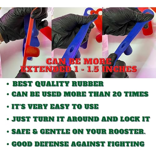 A.D.P. R5 2Pairs Red & Blue Color, Rooster Booster Chicken Mitt Safety Poultry Bird Botas para GALLOS BREEDING Supplies Leg Protect & Care, Best Rubber - color: Red & Blue R5
