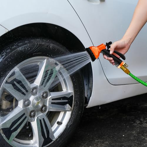 Besiter Garden Hose Nozzle Sprayer 10 Watering Patterns Spray Nozzles Heavy Duty Hose Head Lightweight Hose Attachment Orange - color: Orange