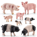 8 Pcs Realistic Pig Figurines Farm Animal Toys Animal Figures | Solid, Durable, Safe, Plastic Pig Figures Playset, Cake Toppers, Educational Pretend Play, Birthday Christmas Gift - style: Pig