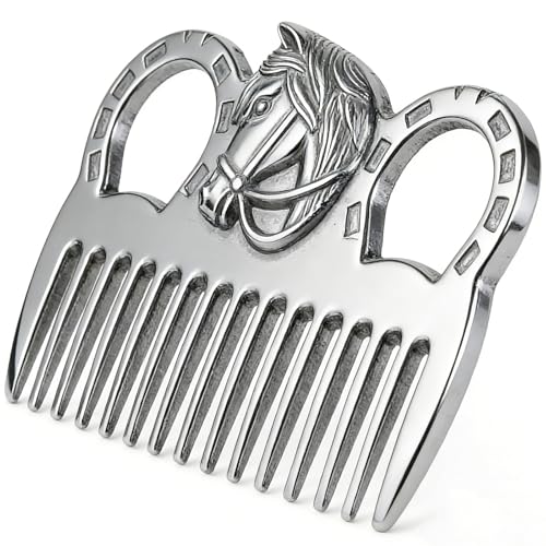 2PCS Horse Comb, Horse Mane and Tail Comb，Portable Aluminum Alloy Horse Comb