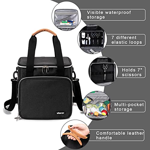 Pet Grooming Bag, Dog Grooming Supplies Organizer Tote Bag, Perfect for Pet Grooming Tool Kit Accessories-Black - color: Black