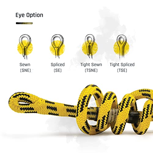 24-Strand 7/16 in (11 mm), USA Made Arborist Rope - 5,400 lb MBS - Static Climbing Rope - Lightweight - Arborist-24™ - 120 Ft - Tight Spliced Eye - Yellow Black - size: 120 ft, style: Tight Spliced Eye