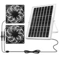 Solar Powered Fan Kit, Weatherproofed Exhaust Fan Air Ventilation Equipment with 25W Solar Panel and 2 High-Speed 5 Inch Dual Fans, Kit for Outside Chicken Coops, Pet House, Attics, Greenhouses, Shed