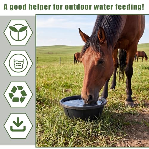 Sadnyy 4 Pcs Rubber Feed Pan 8 Quart/2 Gallon and 12 Quart/3 Gallon Utility Horse Feed Bucket Chicken Dust Bath Tub Livestock Water Trough Bowl for Chickens Ducks Goats Dogs Pigs Farm Small Animal - size: 8 Quart/2 Gallon and 12 Quart/3 Gallon