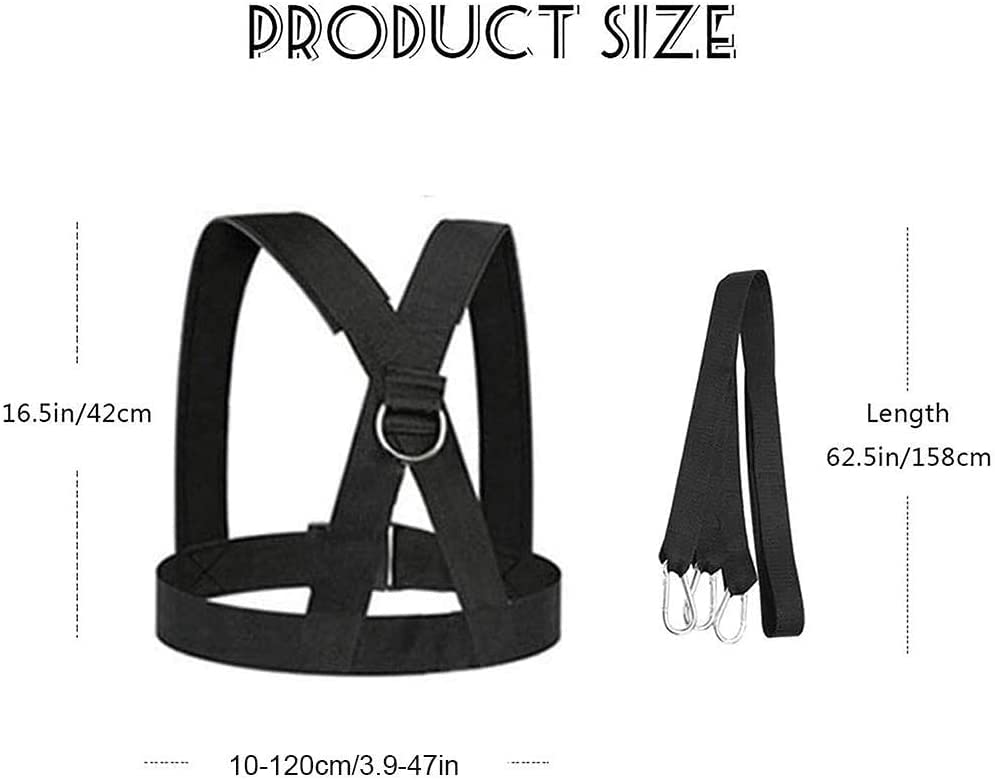 Sled Harness, Adjustable Speed Tire Pulling Belt for Working Out | Strength and Agility Training Equipment, Physical Training Rope Football Exercise Set for Outdoor Indoor Men and Women - size: 13.1FT