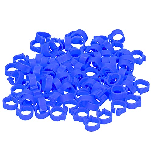 Zerodis 100PCS 8mm Leg Rings, Plastic Identification Bands for Pigeons, with Reusable Easy to Install for Poultry Dove Marking (Blue) - color: Blue