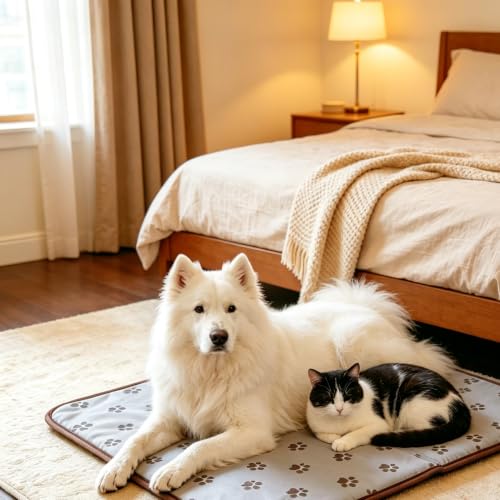 Puppy Heating Pad for Whelping New Born Dog Heated Bed,Heated Puppies Bed,Pet Heated Cat Bed,4 Auto Shut Off Timer,9 Level Heater Large 34x21 in
