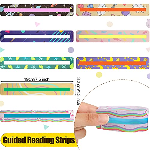 Censen 16 Pieces Guided Reading Highlight Strips for Student,Cute Style | Highlight Bookmarks Help with Dyslexia, Line Readers for Students, Ruler Tool, Sentence Tracker, for Back to School Supply - style: Cute Style