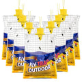 8 Big Fly Bags Outdoor Traps Hanging for Patio - Pre-Baited, Disposable | Fly Catcher Killer Repellent with 8*50g Bait for Outside in Chicken Coop, Horse Barns | Easy to use | Durable | Effective - size: 8 Pack