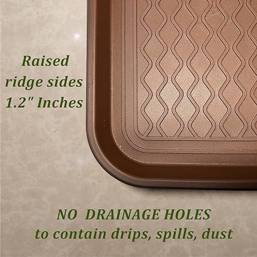 Large Multifunctional Boot Tray 2 Pack Boot Mat Washable Indoor or Outdoor Tray Mat for Shoes Boots Plants Pots Paint Tins Pet Bowls Car Storage, 30 x 15 x 1.2 Inches (Brown) - color: Brown